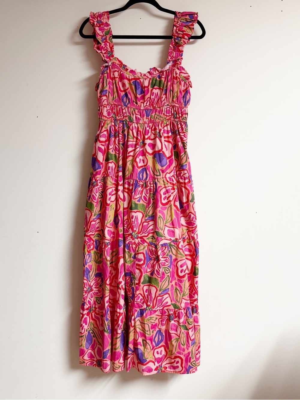 Peach Love Floral Ruffled Sundress Size Medium